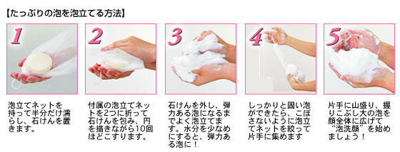 たっぷりの泡を泡立てる方法