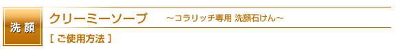 クリーミーソープのご使用方法